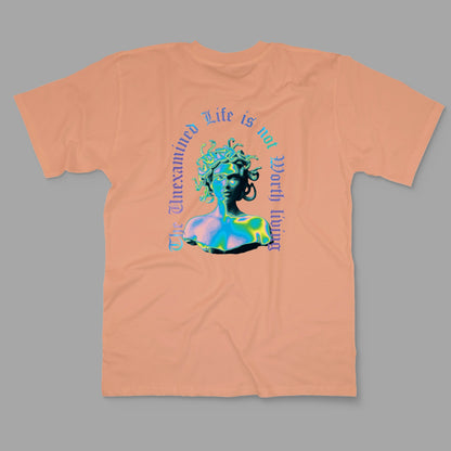 “The unexamined life is not worth living” Printed Regular Tee