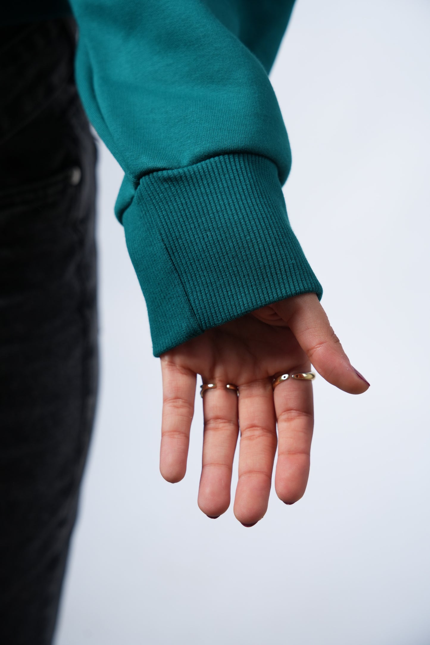 “Underground” Cropped Crewneck printed Teal Green